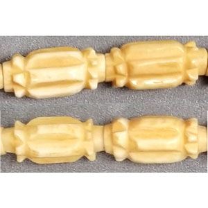 OX BONE CARVING TUBE SIX FACE 10X20MM NATURAL COLOR